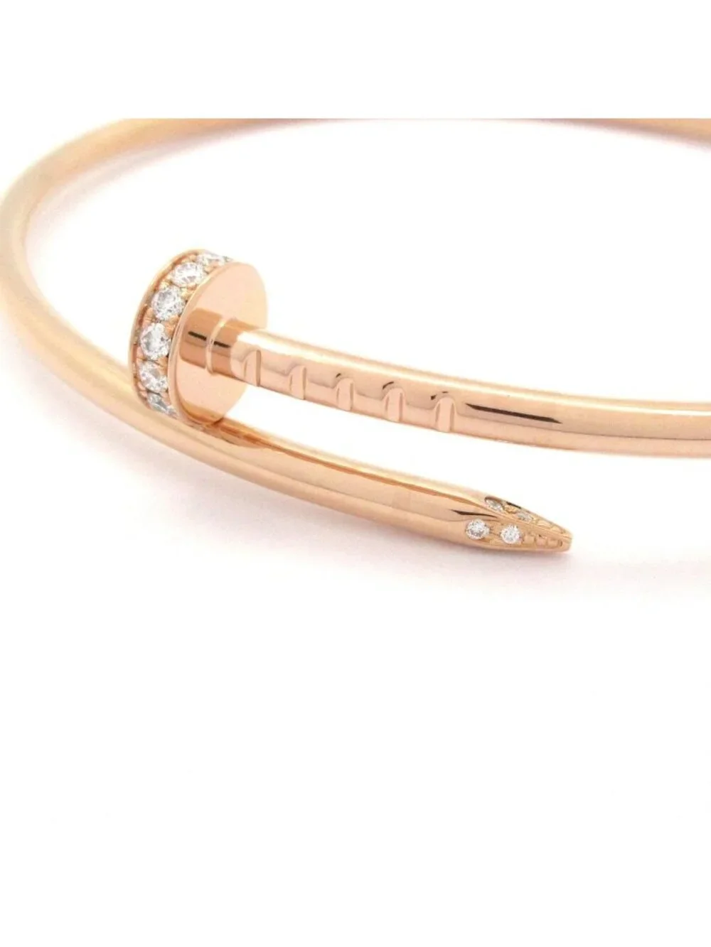 Cartier Bangle Juste un Clou SM 18k Pink Gold Diamond Total 0.18 Carat Bracelet
